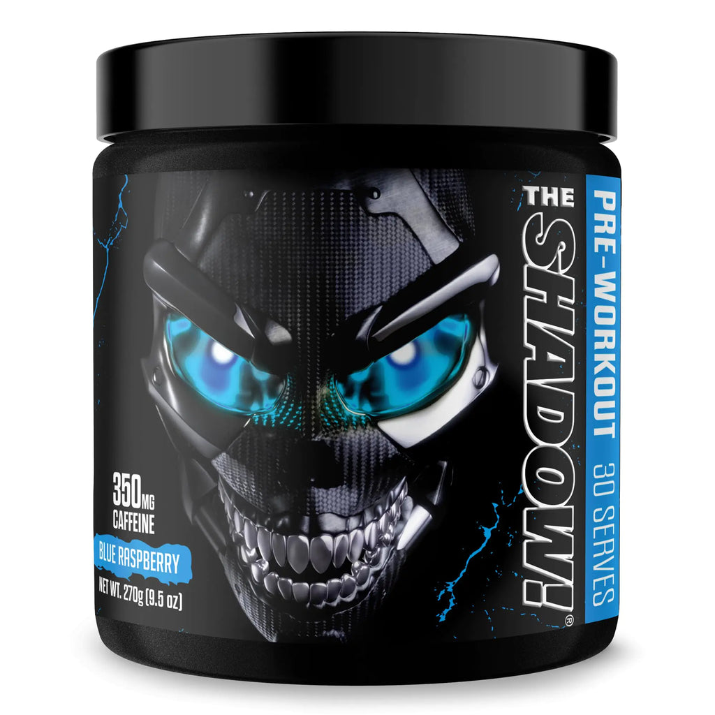 JNX SPORTS The Shadow! 350mg of Caffeine Hard Core Preworkout - Blue Raspberry 30 Servings | Electric Energy Mental Focus & Superhuman Strength for Men & Women