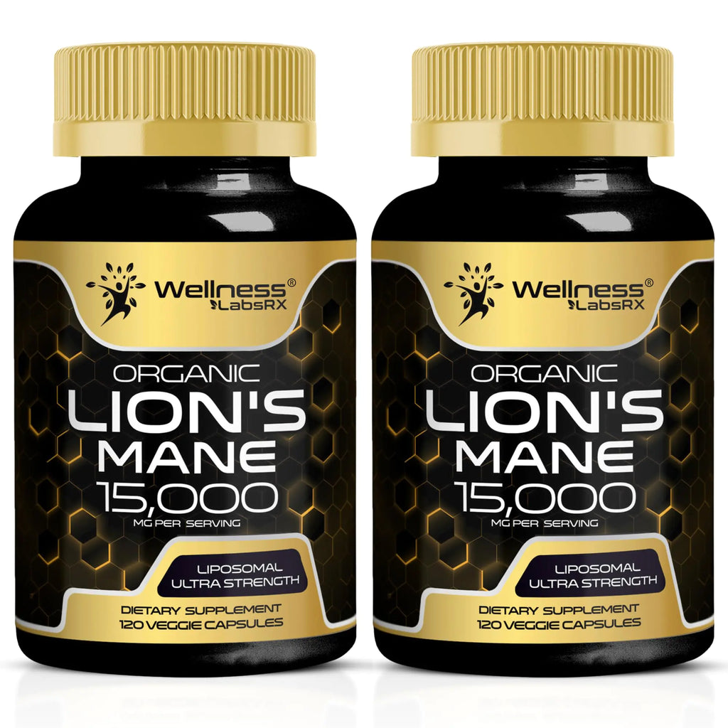 Lions Mane Supplement Capsules - 120 Count - Mushroom Supplement Brain Supplements for Memory and Focus Lions Mane Mushroom Capsules - Cognitive and Immune Support Focus Supplement - Pack of 2